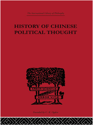 cover image of History of Chinese Political Thought